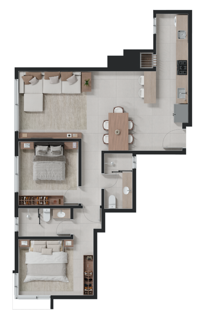 Planta apartamento em Gramado - Vivovasco